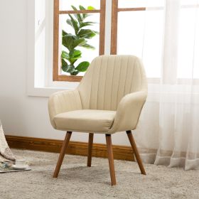 Contemporary Fabric Accent Chair, Tan