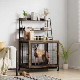 Furniture type dog cage iron frame door