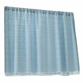 Half Window Blue Kitchen Curtains