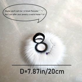 1pc Round Faux Fur Sheepskin Rugs (Color: White, size: 7.9*7.9"/20*20cm)