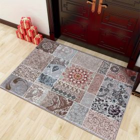 1pc Vintage Carpet; Living Room Bedroom Bedside Decor; Boho Floor Mat; Sofa Tea Table Blanket (Color: BS16-TPR, size: 16*24in/40*60cm)