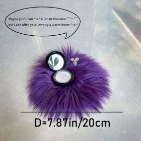 1pc Round Faux Fur Sheepskin Rugs (Color: PURPLE, size: 7.9*7.9"/20*20cm)