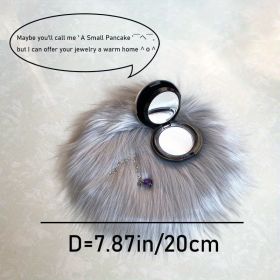 1pc Round Faux Fur Sheepskin Rugs (Color: Gray, size: 7.9*7.9"/20*20cm)