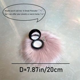 1pc Round Faux Fur Sheepskin Rugs (Color: PINK, size: 7.9*7.9"/20*20cm)