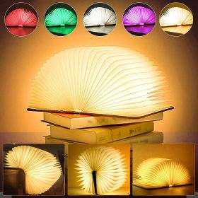 Wooden Book Light (Color: Colorful, size: Red Walnut-21.5*17*2.5cm)