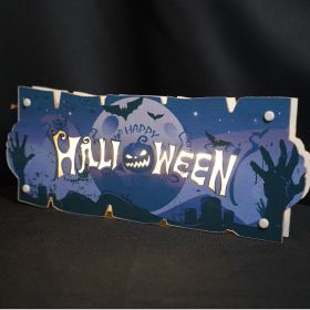 Halloween Sign for Front Door Welcome (Color: PURPLE)