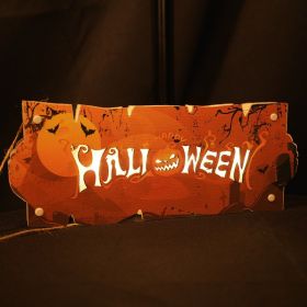 Halloween Sign for Front Door Welcome (Color: ORANGE)