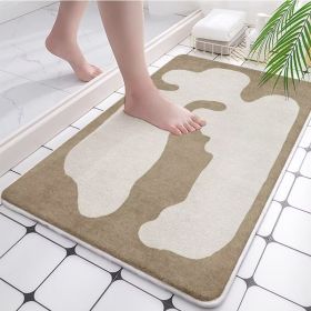 Absorbent Bathroom Bath Mat (Specification: 50x80cm, Color: coral fleece B)