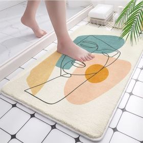 Absorbent Bathroom Bath Mat (Specification: 50x80cm, Color: coral fleece E)