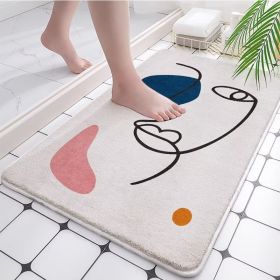 Absorbent Bathroom Bath Mat (Specification: 40x60cm, Color: coral fleece D)