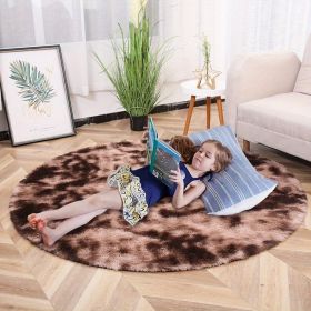 1pc, Tie-Dye Plush PV Velvet Area Rug (Color: Tie-dye Brown, size: 62.99inch)