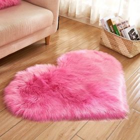 1pc, Fluffy Shaggy Area Rug (Color: Rose Red, size: 19.69*23.62inch)