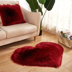 1pc, Fluffy Shaggy Area Rug (Color: Burgundy, size: 19.69*23.62inch)