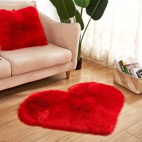 1pc, Fluffy Shaggy Area Rug (Color: Red, size: 19.69*23.62inch)