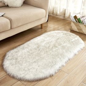 1pc Super Soft Area Rug (Color: White Gray Tip, size: 31.5*47.24inch)