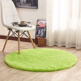 Fluffy Round Circle Rug for Kids Room (Color: GREEN, size: 100x100cm)