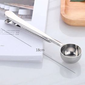 Two-in-one Stainless Steel Coffee Spoon (Color: Silver)