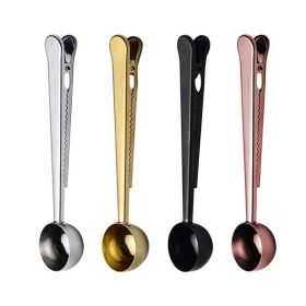 Two-in-one Stainless Steel Coffee Spoon (Color: golden)