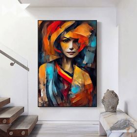 Handmade Oil Painting Colorful Woman Abstract Painting (style: 01, size: 80x120cm)