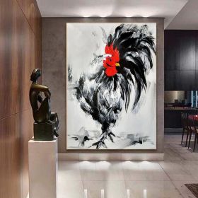 Original Hand Painted Rooster Cock (style: 01, size: 80x120cm)