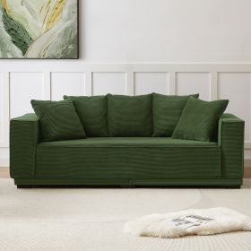 88.97'' Mid Century Modern Upholstered Sofa (Color: as Pic)