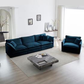 3-Piece Upholstered  Living Room Sectional Modern Sofa Set (Color: as Pic)