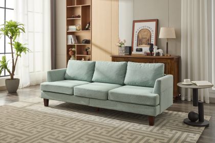 Fabric 3 Seater Couch with 2 USB (Color: Light Green)