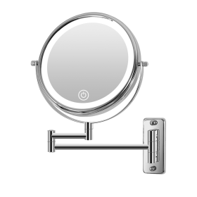 8 Inch Wall-Mounted Makeup Mirror (Color: Chrome)