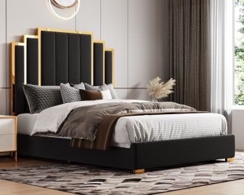 King Size Bed Frame (Color: Black, size: King)