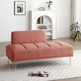 56.3"Inch Width Modern End of Bed Fabric Upholstered 2 Seater Sofa Couch (Color: as Pic)