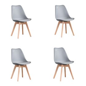 Mid Century Modern Dining Chairs (Quantity: 4, Color: Gray)