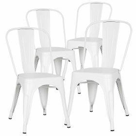 Set of 4 Indoor Outdoor Patio Chairs (Quantity: 4, Color: White)