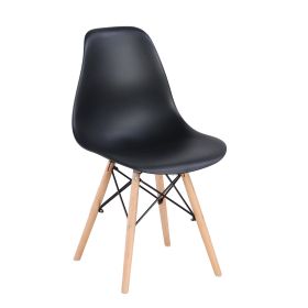 Set of 4 Modern Style Dining Chair, (Color: Black)