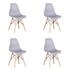 Set of 4 Modern Style Dining Chair, (Color: Gray)