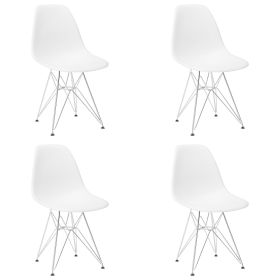 Set of 4 Modern Style Dining Chair, (Color: White-dd)