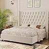 King/Queen Bed Frame (Color: Queen Cream)