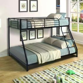 Bunk Bed Twin Over Full Sturdy Steel Bed Frame (Color: Black)