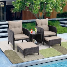 5 Piece Outdoor Patio Furniture Set,All Weather (Color: Dust Grey)