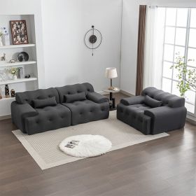 Oversized Couch Modern Living Room Sofa with 26.77 Inch Deep Seat (Color: Dark Grey)