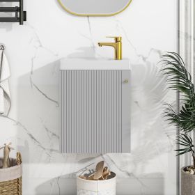 Wall-Mounted Bathroom Vanity Combo Cabinet (Material: MDF, Color: Grey)