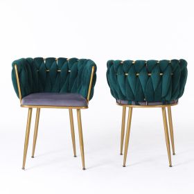 Living Room Chairs (Color: Dark Green)