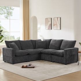 [VIDEO provided] [New] 84*84" Modern L Shape Modular Sofa (Color: as Pic)