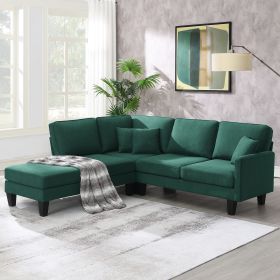 [VIDEO provided][New]90*88" Terrycloth Modern Sectional Sofa,5-Seat (Color: as Pic)