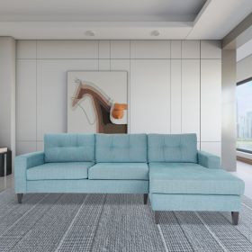 Blue L Shaped Sectional Sofas for Living Room, Modern Sectional Couches for Bedrooms (Color: as Pic)